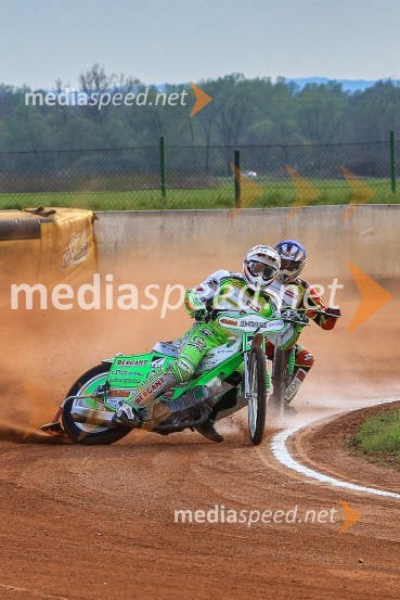  Maks Gregorič, AMTK Ljubljana;  Denis Štojs, speedwayist (AMD Krško)Speedway, druga dirka DP Slovenije in Hrvaške