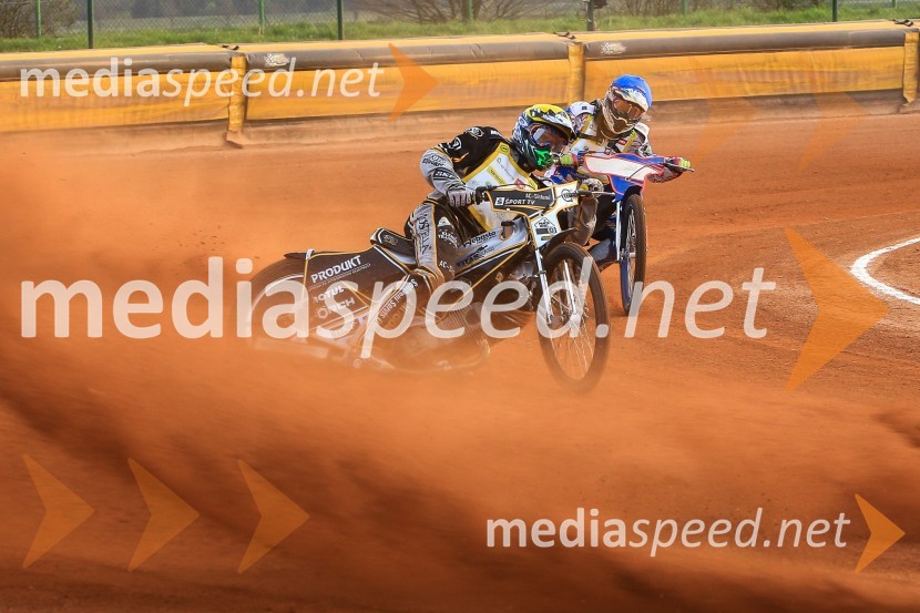  Jernej Pečnik, AMTK Ljubljana;  Patrik Mikel, speedwayistSpeedway, druga dirka DP Slovenije in Hrvaške