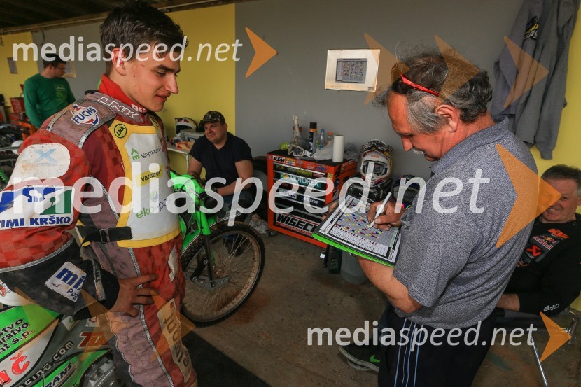  Luka Omerzel, speedwayist;  Krešo Omerzel, nekdanji speedwayistSpeedway, druga dirka DP Slovenije in Hrvaške
