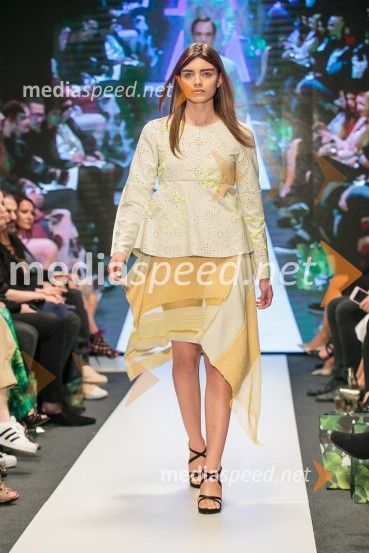 Young@Squat (Barbara Krmelj, Maja Leskovšek, Sofija Urumović, Sara Valenci, Barbara Vrbančič); ime kolekcije: Јас не сумод тука | Јas ne sum od tuka | Nisem od tukajLjubljana Fashion Week 2015, 3. dan