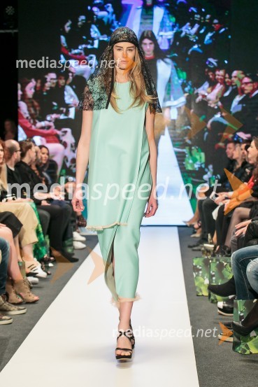 Young@Squat (Barbara Krmelj, Maja Leskovšek, Sofija Urumović, Sara Valenci, Barbara Vrbančič); ime kolekcije: Јас не сумод тука | Јas ne sum od tuka | Nisem od tukajLjubljana Fashion Week 2015, 3. dan