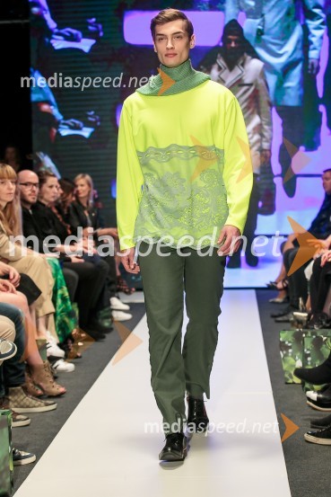 Young@Squat (Barbara Krmelj, Maja Leskovšek, Sofija Urumović, Sara Valenci, Barbara Vrbančič); ime kolekcije: Јас не сумод тука | Јas ne sum od tuka | Nisem od tukajLjubljana Fashion Week 2015, 3. dan