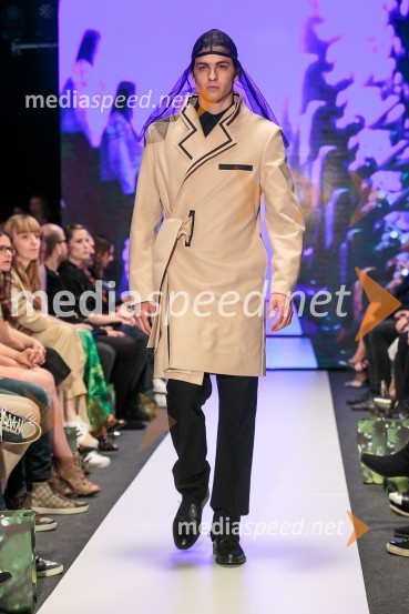 Young@Squat (Barbara Krmelj, Maja Leskovšek, Sofija Urumović, Sara Valenci, Barbara Vrbančič); ime kolekcije: Јас не сумод тука | Јas ne sum od tuka | Nisem od tukajLjubljana Fashion Week 2015, 3. dan