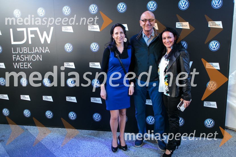  Petra  Korošec, marketing Volkswagen, Porsche Slovenija;  Heinz  Slesak, generalni direktor Porsche Slovenija d.o.o.;  Mojca Majhen, agencija Paideia d.o.o.Ljubljana Fashion Week 2015, 3. dan