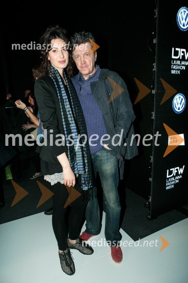  Tjaša Stanič, manekenka;  Brane Rončel, radijski in televizijski voditelj ter organizatorLjubljana Fashion Week 2015, 3. dan