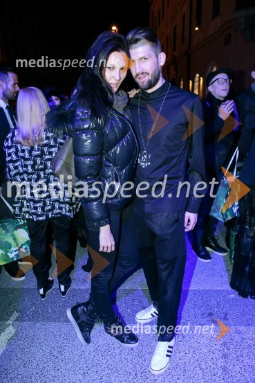  Prisha Alfirev Justinek, manekenka;  Tomaž  Mihelič, novinar LadyLjubljana Fashion Week 2015, 3. dan