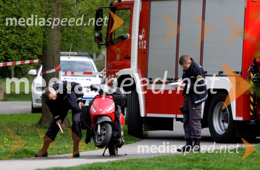 Iskalna akcija v mariborskem parku; gasilci; policijaIskalna akcija v mariborskem parku