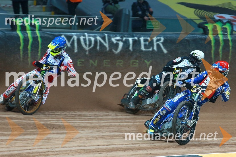  Krzysztof  Kasprzak, speedwayist (Poljska);  Tai  Woffinden, speedwayist (Velika Britanija);  Matej Žagar, speedwayist (Slovenija)Matej Žagar zmagovalec nenavadne dirke za VN Poljske