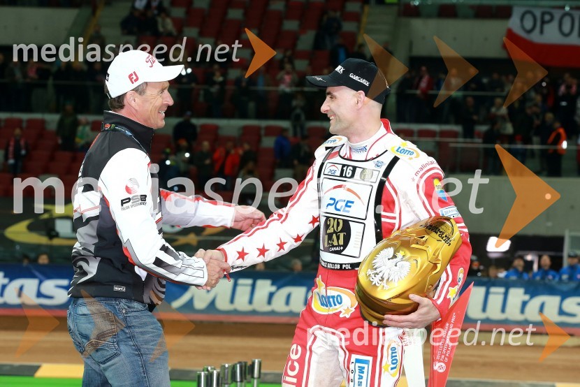  Hans Nielsen, nekdanji speedwayist (Danska);  Tomasz  Gollob, speedwayist (Poljska)Matej Žagar zmagovalec nenavadne dirke za VN Poljske