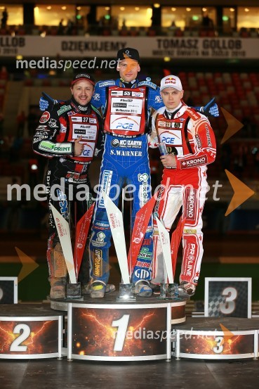  Chris Harris, speedwayist (Velika Britanija);  Matej Žagar, speedwayist (Slovenija);  Jaroslaw  Hampel, speedwayist (Poljska)Matej Žagar zmagovalec nenavadne dirke za VN Poljske