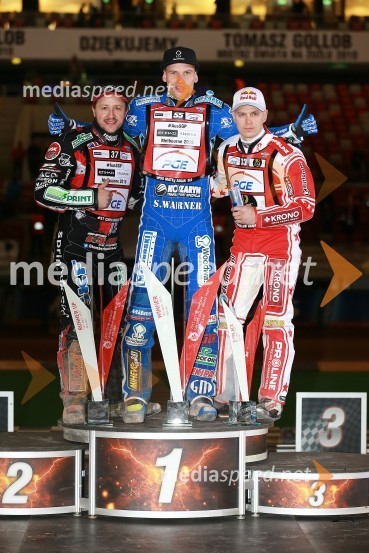  Chris Harris, speedwayist (Velika Britanija);  Matej Žagar, speedwayist (Slovenija);  Jaroslaw  Hampel, speedwayist (Poljska)Matej Žagar zmagovalec nenavadne dirke za VN Poljske