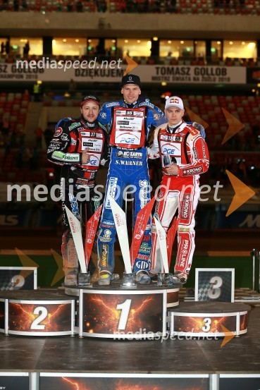 Chris Harris, speedwayist (Velika Britanija);  Matej Žagar, speedwayist (Slovenija);  Jaroslaw  Hampel, speedwayist (Poljska)Matej Žagar zmagovalec nenavadne dirke za VN Poljske