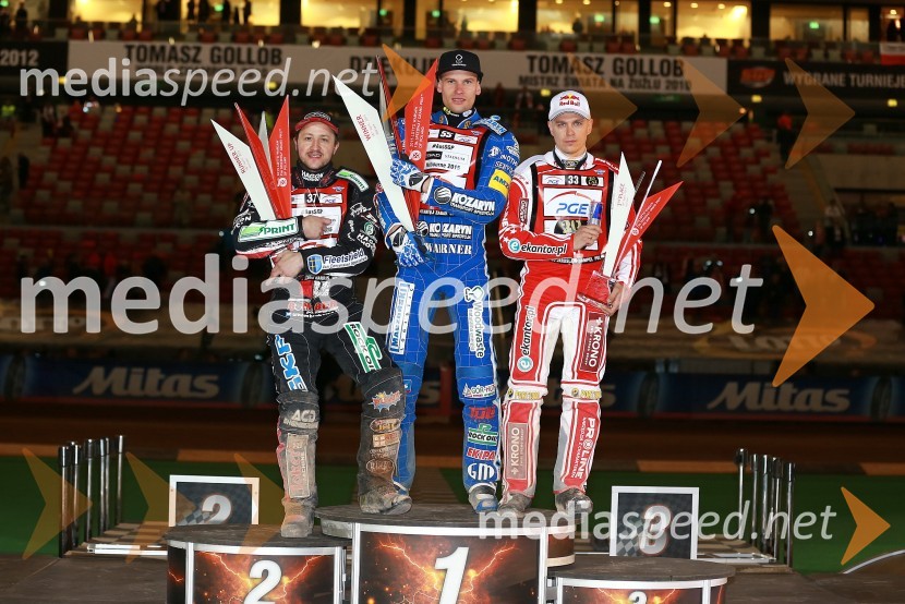  Chris Harris, speedwayist (Velika Britanija);  Matej Žagar, speedwayist (Slovenija);  Jaroslaw  Hampel, speedwayist (Poljska)Matej Žagar zmagovalec nenavadne dirke za VN Poljske