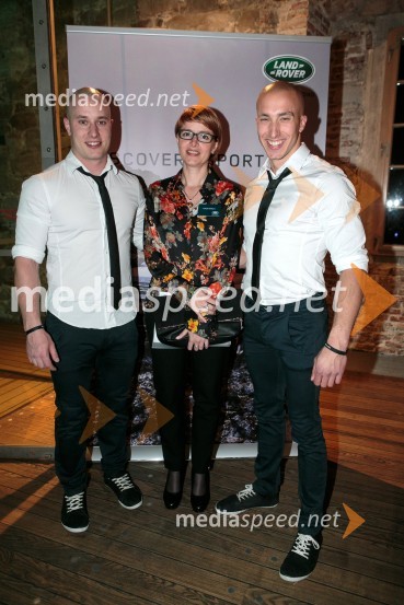  Blaž Slanič, akrobat;  Katja Hvala, vodja odnosov z javnostmi pri Summit Motors;  Filip Kržišnik, akrobatLand Rover Discovery Sport, predstavitev za VIP goste