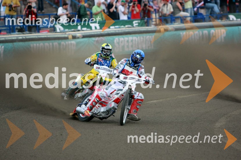 Leigh Adams (Avstralija) in Rune Holta (Poljska)SPEEDWAY, finale svetovnega ekipnega prvenstva