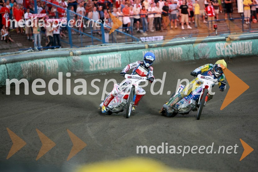 Damian Balinski (Poljska) in Jason Crump (Avstralija)SPEEDWAY, finale svetovnega ekipnega prvenstva