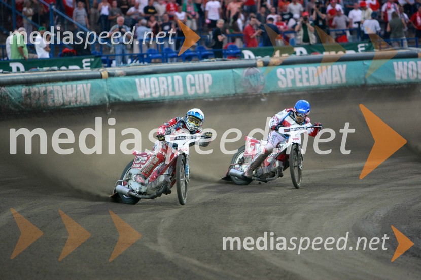 Kenneth Bjerre (Danska) in Krzysztof Kasprzak (Poljska)SPEEDWAY, finale svetovnega ekipnega prvenstva