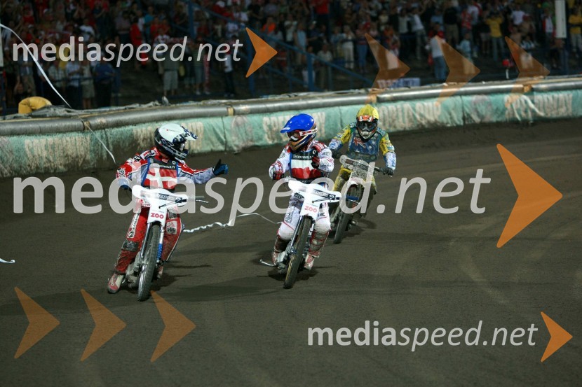 Nicki Pedersen (Danska), Krzysztof Kasprzak (Poljska) in Jason Crump (Avstralija)SPEEDWAY, finale svetovnega ekipnega prvenstva