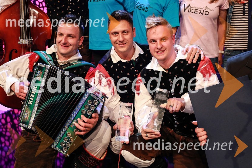  Rajko Petek, ansambel Vikend;  Melvin Majcen, ansambel Vikend;  Miha Lesjak, ansambel Vikend20. festival Slovenska polka in valček