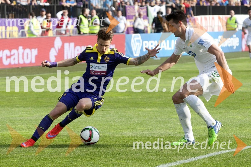  Luka Zahovič, nogometaš NK Maribor;  ... Večni derbi NK Maribor : NK Olimpija slavili vijolični