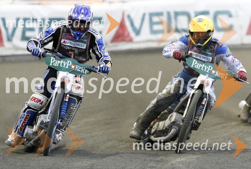 Matej Žagar (Slovenija) in Greg Hancock (ZDA)SPEEDWAY GRAND PRIX, VN Češke 2007, dirka