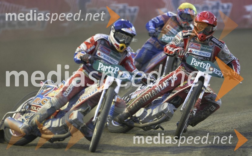 Jaroslaw Hampel (Poljska) in Hans Andersen (Danska)SPEEDWAY GRAND PRIX, VN Češke 2007, dirka
