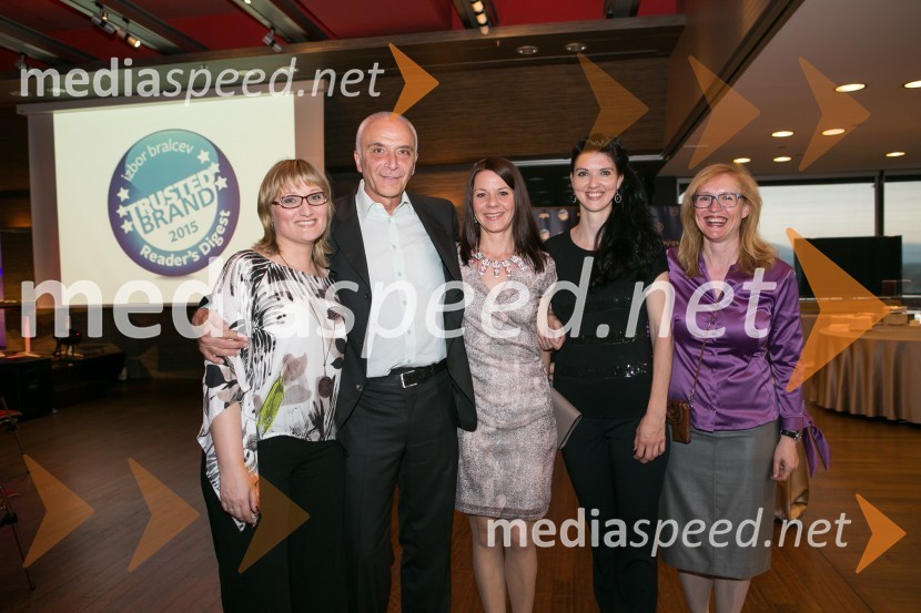  Lidija Petek, glavna urednica revije Reader's Digest Slovenija ;  Ivo Boscarol, generalni direktor Pipistrel d.o.o.;  Martina Dolgan, vodja marketinga in oglasnega trženja, Založba Mladinska knjiga;  Sandra Kubot, oglasno trženje, Založba Mladinska knjiga;  Laura Štraus Vuk, področje komuniciranja z novinarji, Založba Mladinska knjigaTrusted Brand 2015