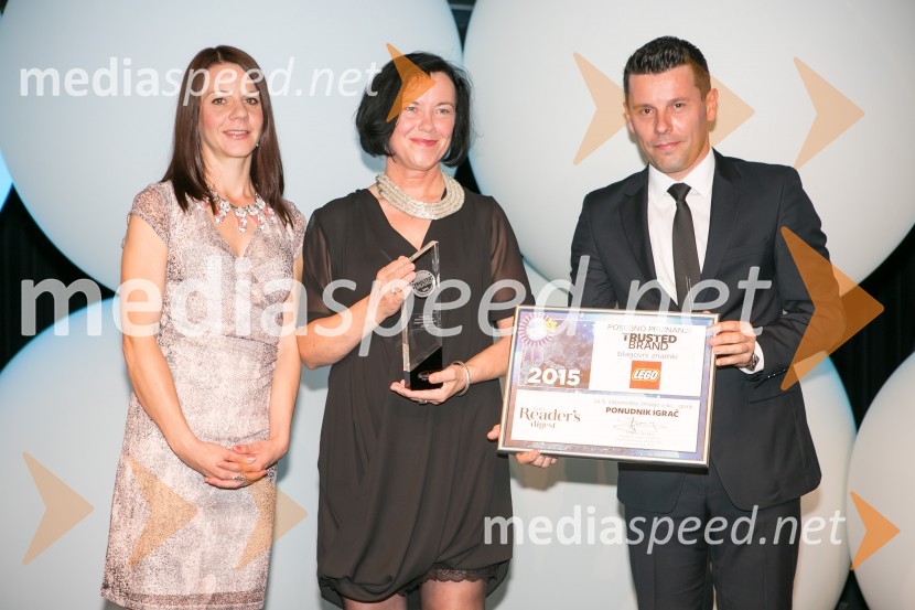  Martina Dolgan, vodja marketinga in oglasnega trženja, Založba Mladinska knjiga;  Joži Trobec Janc, vodja blagovne znamke Lego;  Gregor Medved, vodja knjižnega kluba Svet knjigeTrusted Brand 2015