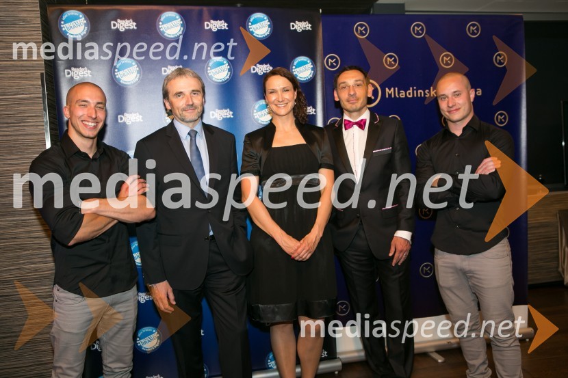  Filip Kržišnik, F&B Acrobatics;  Marko Ručigaj, član uprave Založba Mladinska knjiga;  Polona Stepišnik, direktorica prodaje in marketinga, Založba Mladinska knjiga;  Tadej Toš, igralec, komik in TV voditelj;  Blaž Slanič, F&B AcrobaticsTrusted Brand 2015