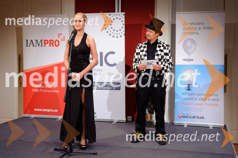  Daniela Bervar Kotolenko, Business Intelligence Center;  Andrej  Težak-Tešky, stand up komik2. Poslovni in MBA gala ples