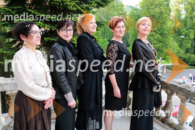 mag. Neva Malek;  Mira Žavcer;  ... ;  Lilijana  Ruedl Simič;  Irena Porekar Kacafura, Pokrajinski muzej MariborPles gospe Scherbaum v Muzeju NO Maribor