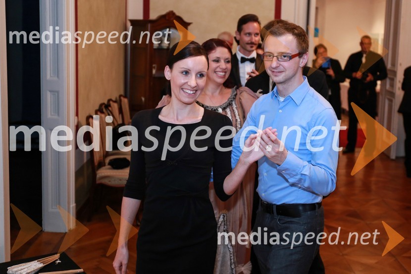  Nina Zagoranski, direktorica Semantika d.o.o.;  Sašo ZagoranskiPles gospe Scherbaum v Muzeju NO Maribor