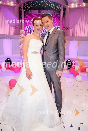  Greta Gričar, finalistka oddaje Popolna poroka;  Toni Ostanek, finalist oddaje Popolna porokaPopolna poroka, finalna oddaja