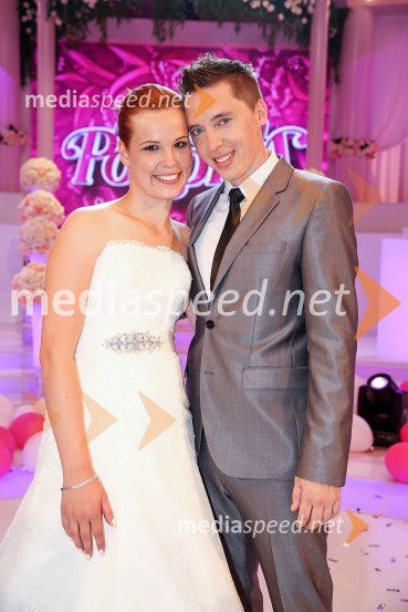  Greta Gričar, finalistka oddaje Popolna poroka;  Toni Ostanek, finalist oddaje Popolna porokaPopolna poroka, finalna oddaja