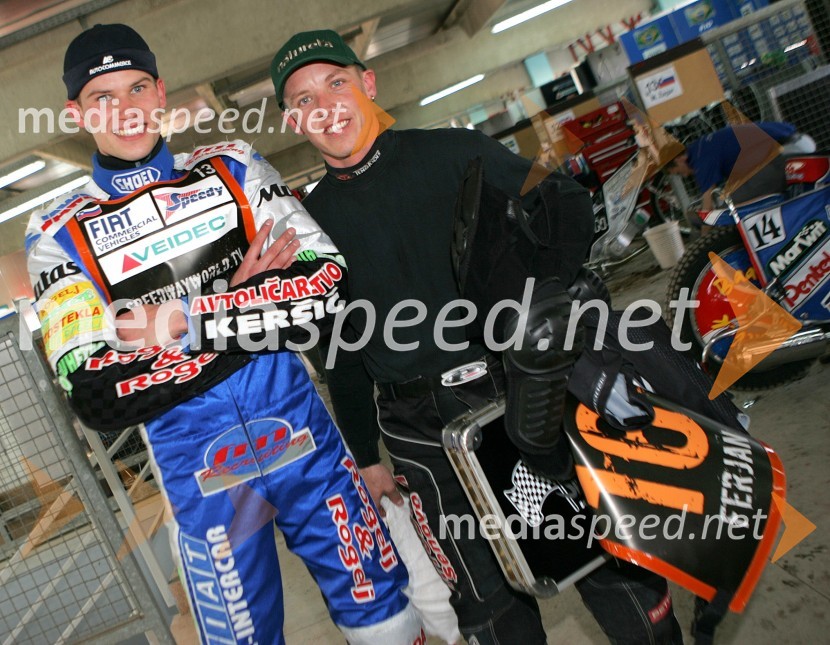  Matej Žagar, speedwayist (Slovenija);  Matej Ferjan, speedwayistIntenzivni Žagarjev trening pred VN Češke
