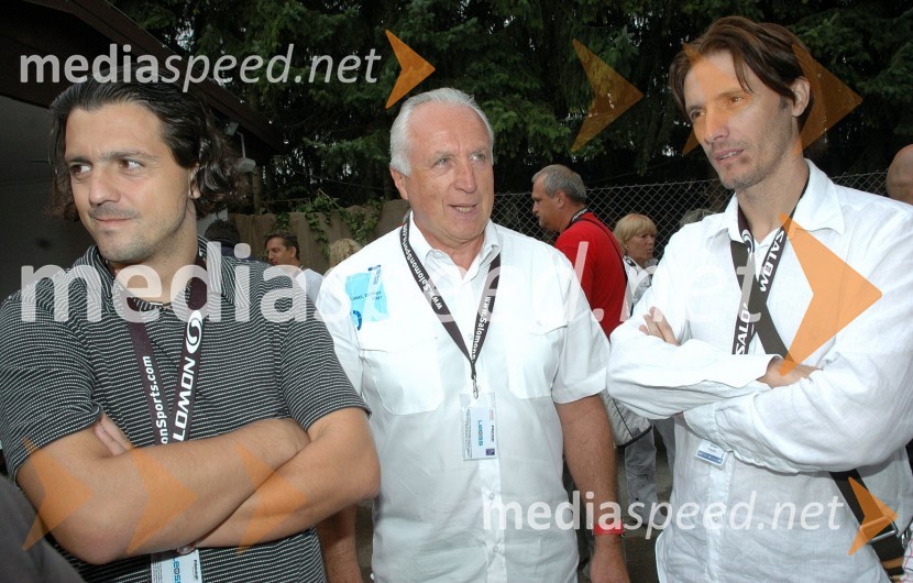 Zlatko Zahovič, športni direktor nogometnega kluba Maribor, Marjan Gaberšek, organizator in Miran Pavlin, nogometašVIP tenis turnir