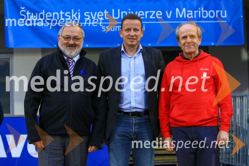prof. dr. Igor Tičar, rektor, Univerza v Mariboru;  Bojan Šrot, župan MO Celje; dr. Ivan Svetlik, rektor Univerze v LjubljaniUniverza v Ljubljani premagala nogometno ekipo Univerze v Mariboru