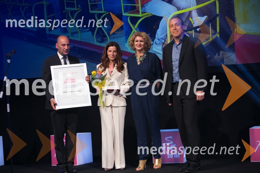  Darko Dujić, predsednik, Društvo za marketing Slovenija;  Katja Dolenc Batagelj, izvršna dirketorica trženja, Postojnska jama;  Aleksandra  Brank, direktorica marketinga Bisnode d.o.o.;  Marjan  Batagelj, predsednik upravnega odbora, Postojnska jama20. Slovenska marketinška konferenca