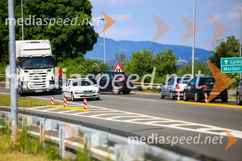 Prometna nesreča na dovozu AC Celje Center - Ljubljana