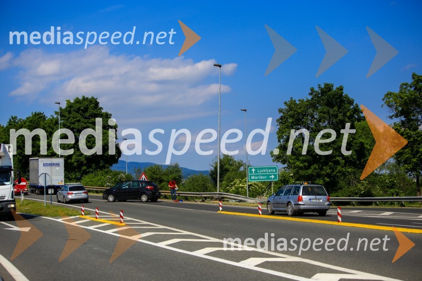 Prometna nesreča na dovozu AC Celje Center - Ljubljana