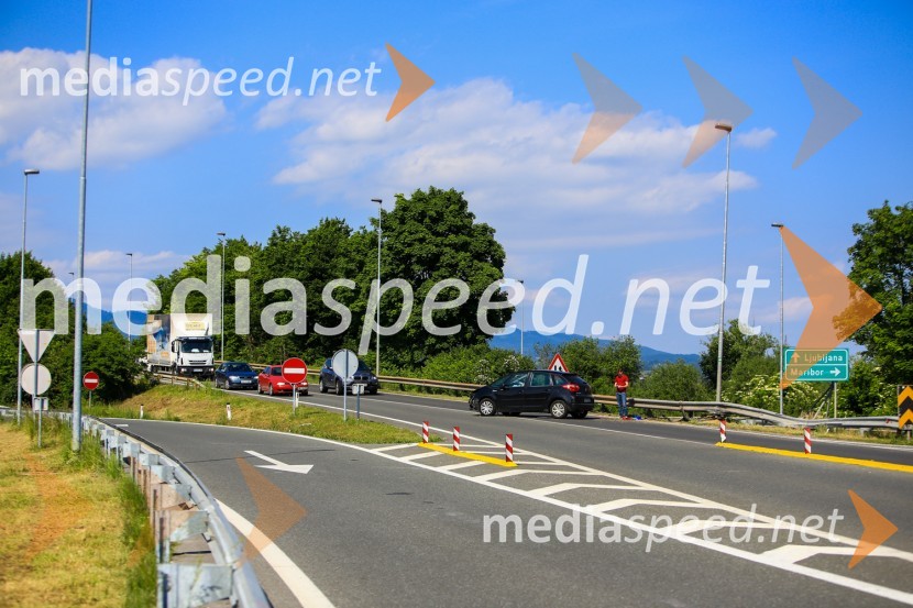 Prometna nesreča na dovozu AC Celje Center - Ljubljana