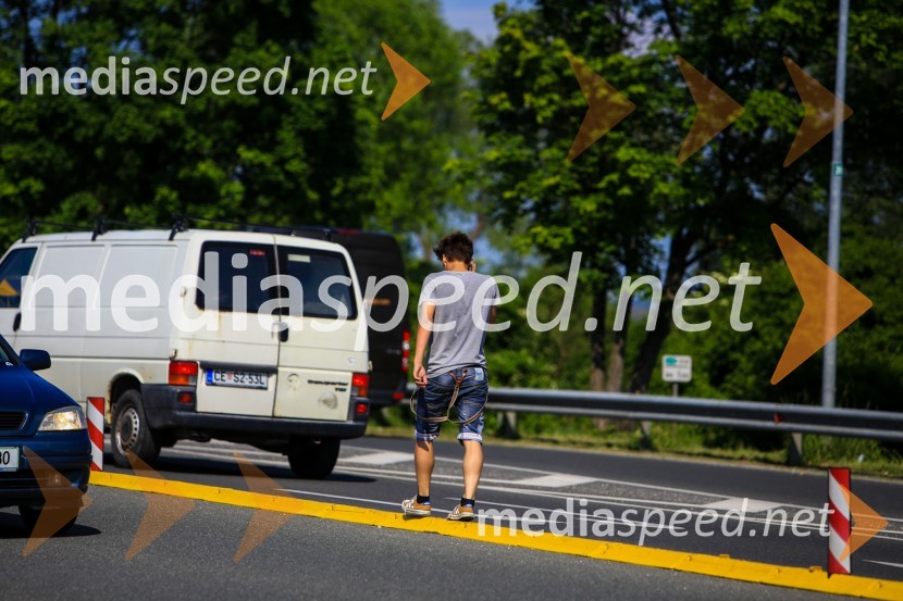 Prometna nesreča na dovozu AC Celje Center - Ljubljana