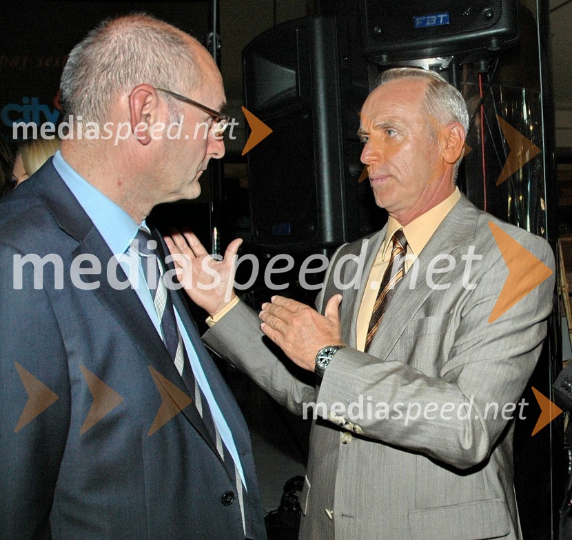 Guntram Drexel, lastnik podjetja Aspiag AG (Austria SPAR International AG) in Jože Mermal, predsednik uprave BTCOtvoritev prenovljenega nakupovalnega središča City park v Ljubljani