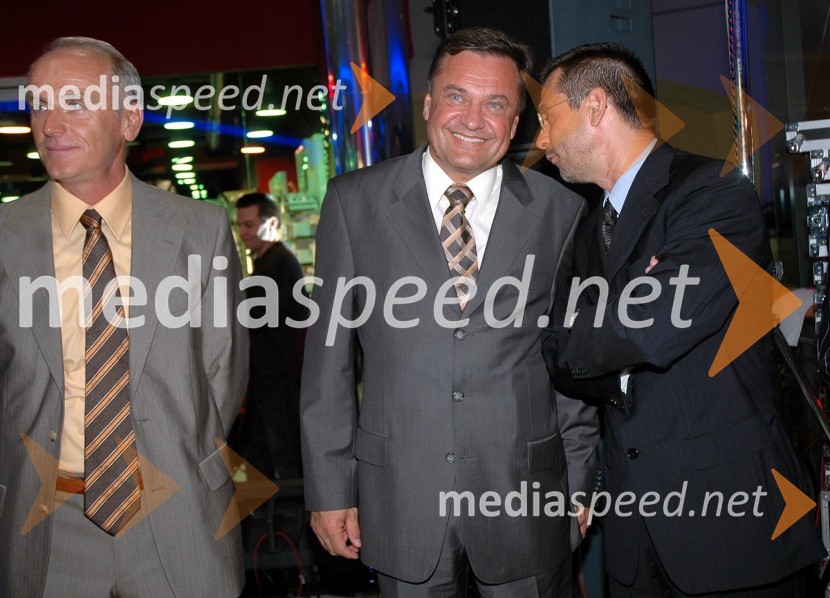 Jože Mermal, predsednik uprave BTC, Zoran Jankovič, župan Ljubljane in Igor Mervič, generalni direktor Spar SlovenijaOtvoritev prenovljenega nakupovalnega središča City park v Ljubljani