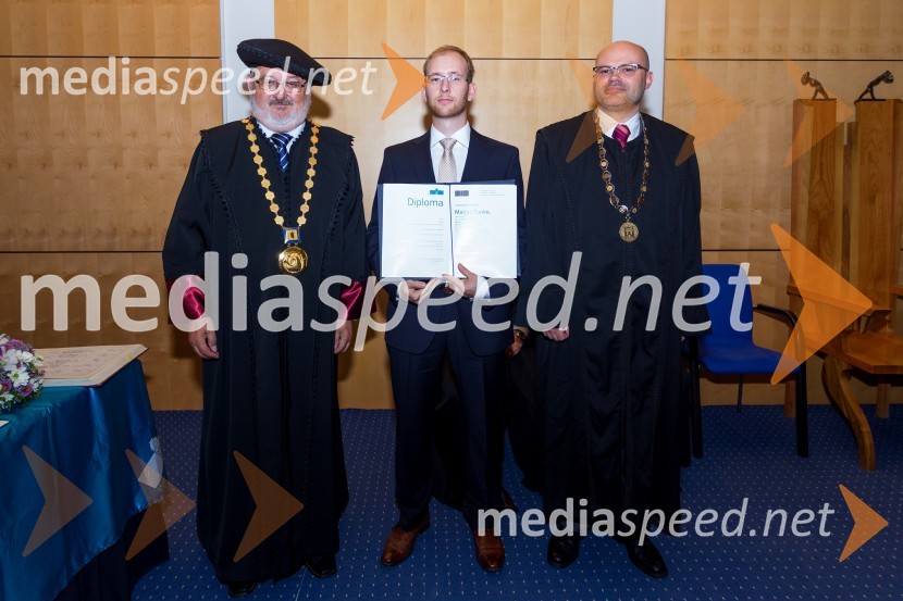 prof. dr. Igor Tičar, rektor, Univerza v Mariboru; dr. Matjaž Žunko, Ekonomsko poslovna fakulteta, UM; prof. dr.  Klavdij  Logožar, dekan, Ekonomsko-poslovna fakulteta, Univerza v MariboruPromocija doktorjev znanosti UM, junij 2015