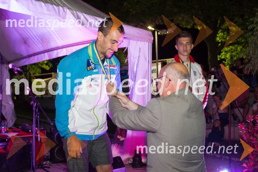  Blaž Cof, kanuist;  Bogdan Gabrovec, predsednik Olimpijskega komiteja Slovenije, predsednik Judo zveze SlovenijeEvropski pokal v spustu na divjih vodah