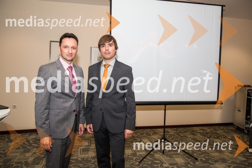  David Jurič, generalni direktor Summit motors Ljubljana;  Uroš Mihelčič, produktni specialist, Summit motors LjubljanaJaguar XE, slovenska predstavitev