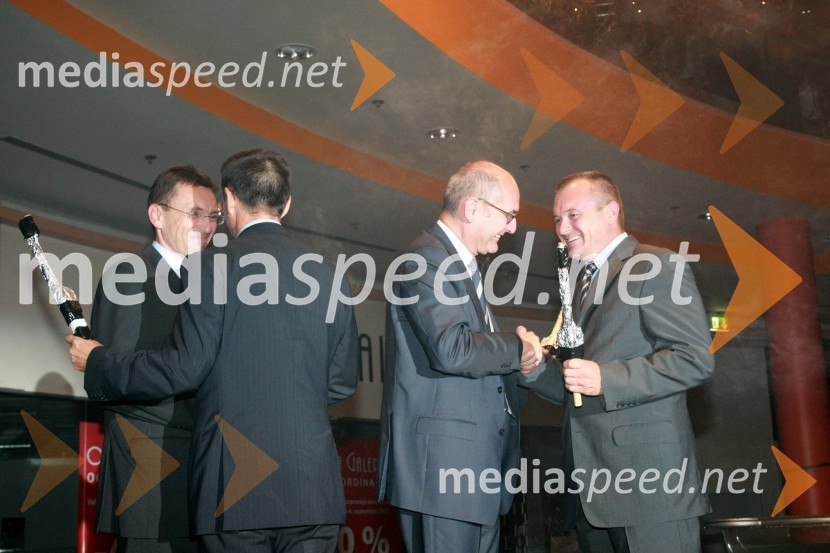 Vlado Vedlin, direktor mariborskega Europarka, Igor Mervič, generalni direktor Spar Slovenija, Guntram Drexel, lastnik podjetja Aspiag AG (Austria SPAR International AG) in Franc Kangler, mariborski županOtvoritev prenovljenega nakupovalnega središča Europark