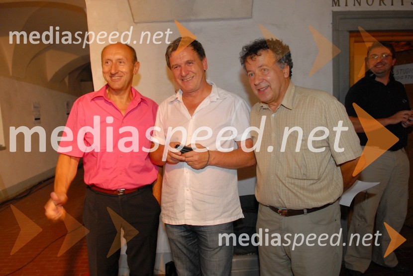 Ivan Sivec, pisatelj, novinar in avtor besedil za glasbo, Tine Lesjak, avtor glasbe in Zdravko Geržina, lastnik licence za Miss Slovenije38. slovenski festival domače zabavne glasbe Ptuj 2007
