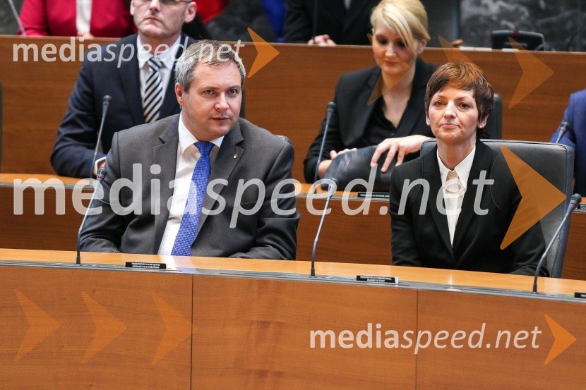mag. Dejan Židan, minister za kmetijstvo in okolje, predsednik stranke SD; prof. dr. Maja Makovec Brenčič, ministrica za izobraževanje, znanost in športProslava ob Dnevu državnosti